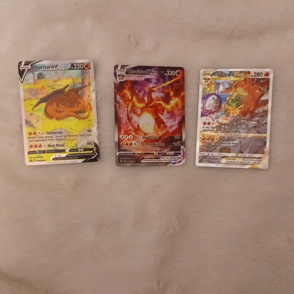 Pokemon TCG Charizard Sword & Shield UPC box with 3 Charizard promo cards/OPENED